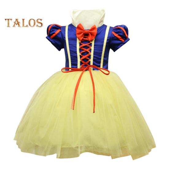 

Детское платье для косплея на Хэллоуин в стиле принцессы с короткими рукавами, шнуровкой на бретелях, трапециевидным вырезом, бантом, декором на сцене, костюм для шоу 90 cm