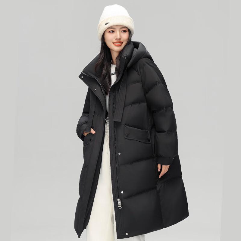 Fengmao Women's Korean Style Detachable Hood Mid-Length Thick Down Jacket FMYL6887