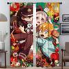 Hanako Kun Partition Kitchen Curtains for Camera Window Curtain for Room 2 Panel Home Interior Curtains Shades Living Blackout