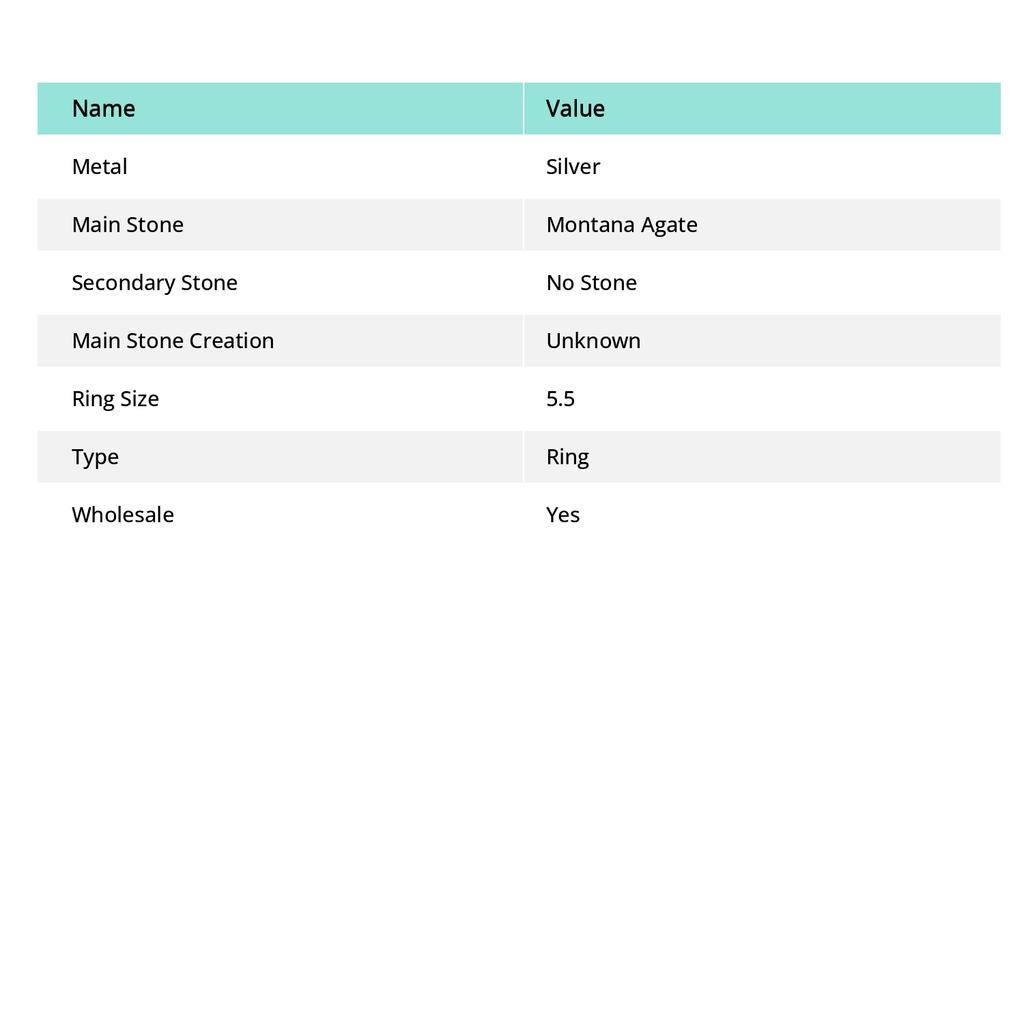 Montana Agate Gemstone Ring Handmade Unique Design Dainty Jewelry 5.50" m9l91