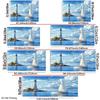 2D Ocean Lighthouse Backdrop, Sailing Boat & Seagull Photography Background for Party