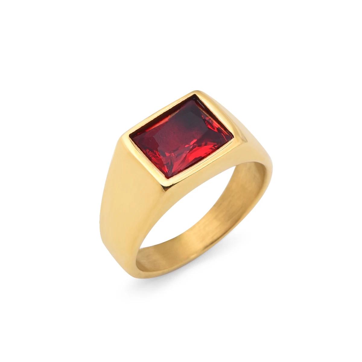 Men s/Women High Quality 316LStainless Steel Gilded Multi-color gemstone style Onyx Party Rings 7