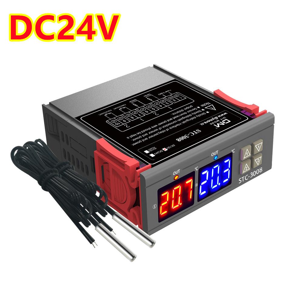 STC-3008 Dual LED Digital Temperature Controller Thermostat Thermoregulator Incubator 12V 24V 110V 220V for Industrial Tool