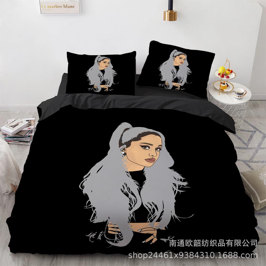 Three-Piece 3D Digital Printing Arianagrande Quilt Cover Home Textile Four-Piece Set
