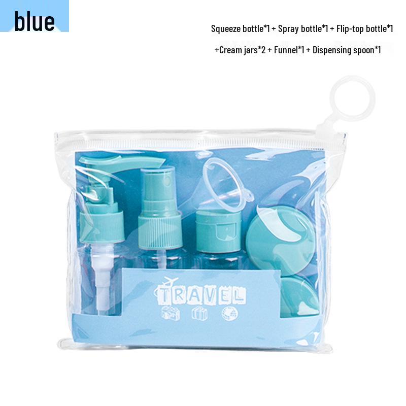 7-Piece Leak-Proof Refillable Bottle Set - Portable Spray & Lotion Containers for Travel & Business Trips