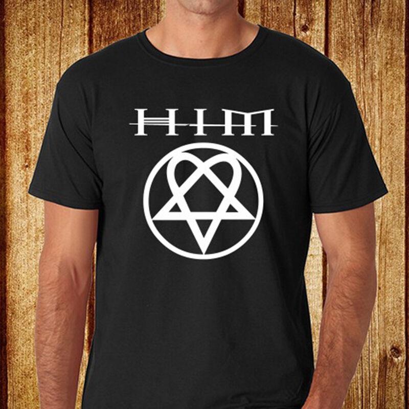 

Черная футболка унисекс с логотипом Him Rock Band