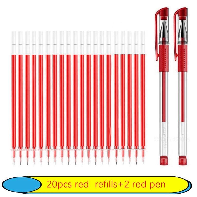 6-25Pc 05mm Gel Pen Kit Neutral Pen Black/Blue/Red Color Replacable Refill Smooth Writing School Stationery Supplies