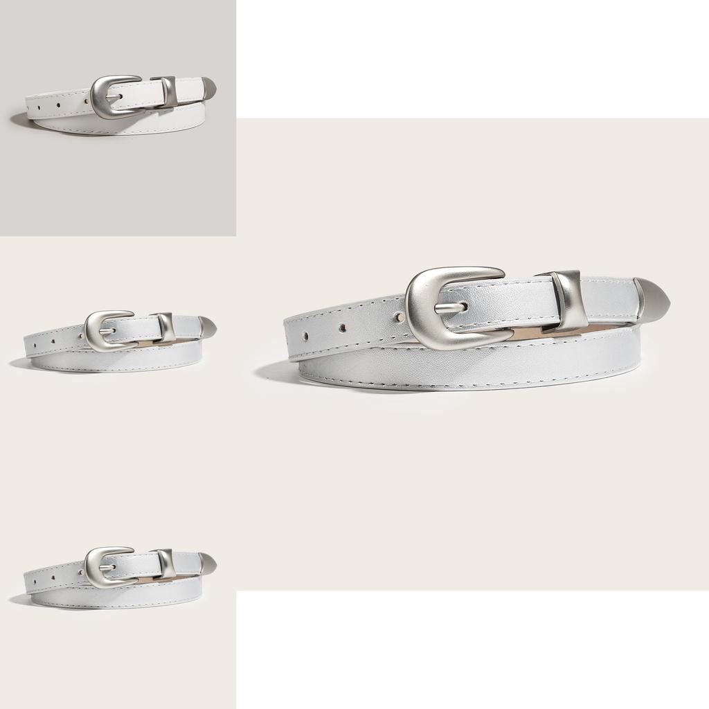 Classic Faux Leather Waist Belt For Women With Silver Alloy Buckle For Everyday Style
