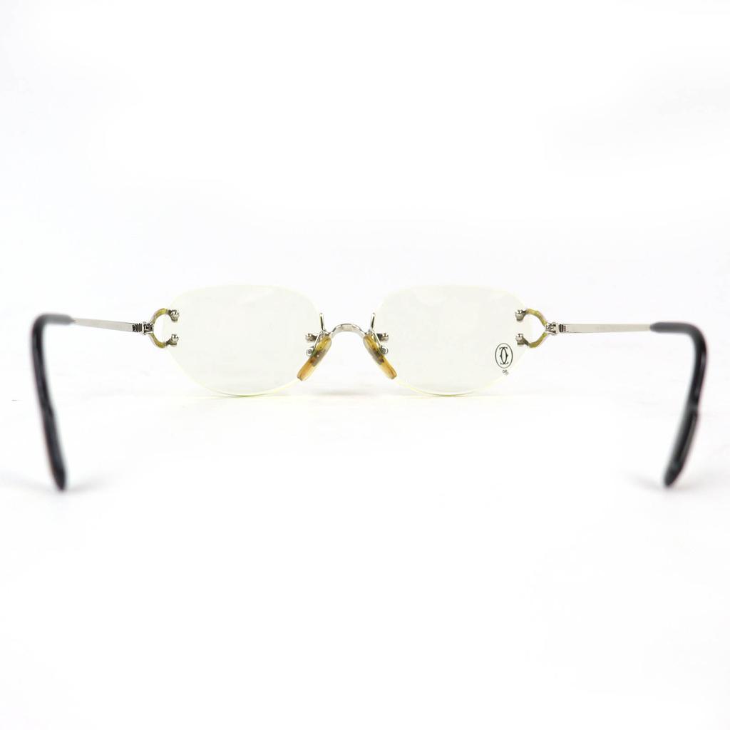 Grandes Gafas Cartier Trinity Montura de Dos Puntos Sin Montura Plata para hombre Usadas