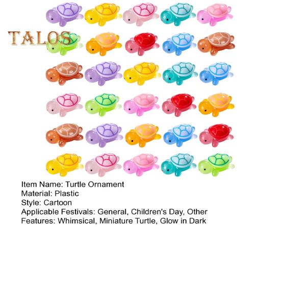 100 Stück Mini-Schildkrötenfiguren, die im Dunkeln leuchten, Schildkrötenornamente, Miniatur-Schildkrötenstatuen für die Dekoration des Feengartens, zum Selbermachen und Basteln von Mikro-Landschaften
