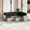 VidaXL Garden Lounge Set with Cushions 8 Pcs, Patio Sofas, Furniture Set, Outdoor Terrace Furniture, Grey 3222911