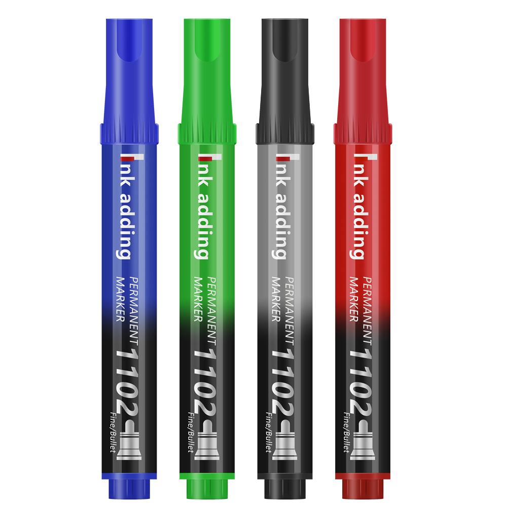

4/6/12 pcs/Set Permanent Marker Pen Waterproof Ink Fine Point Black Blue Red Oil Ink 3mm Round Toe Fine Color Marker Pens
