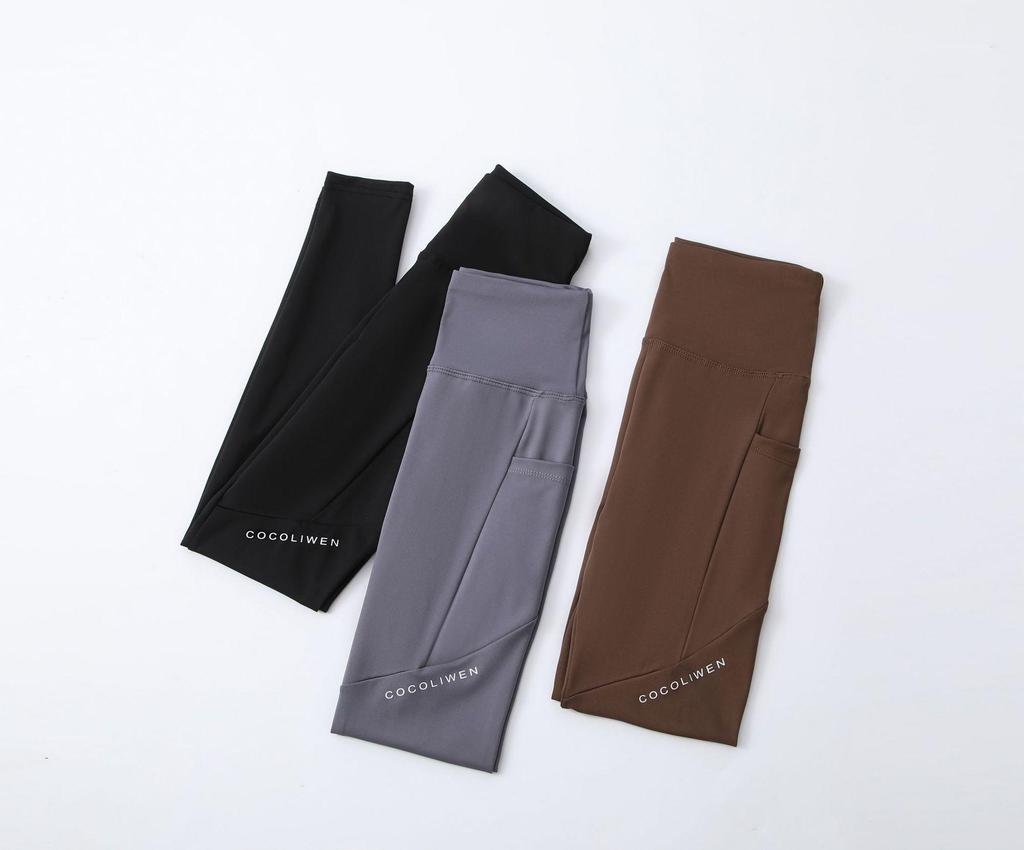 High-Waisted Women's Leggings: Perfect for Autumn and Spring, Hip-Lifting, Tight-Fitting, Ideal for Yoga, Sports, Fitness, with Barbie Pockets.