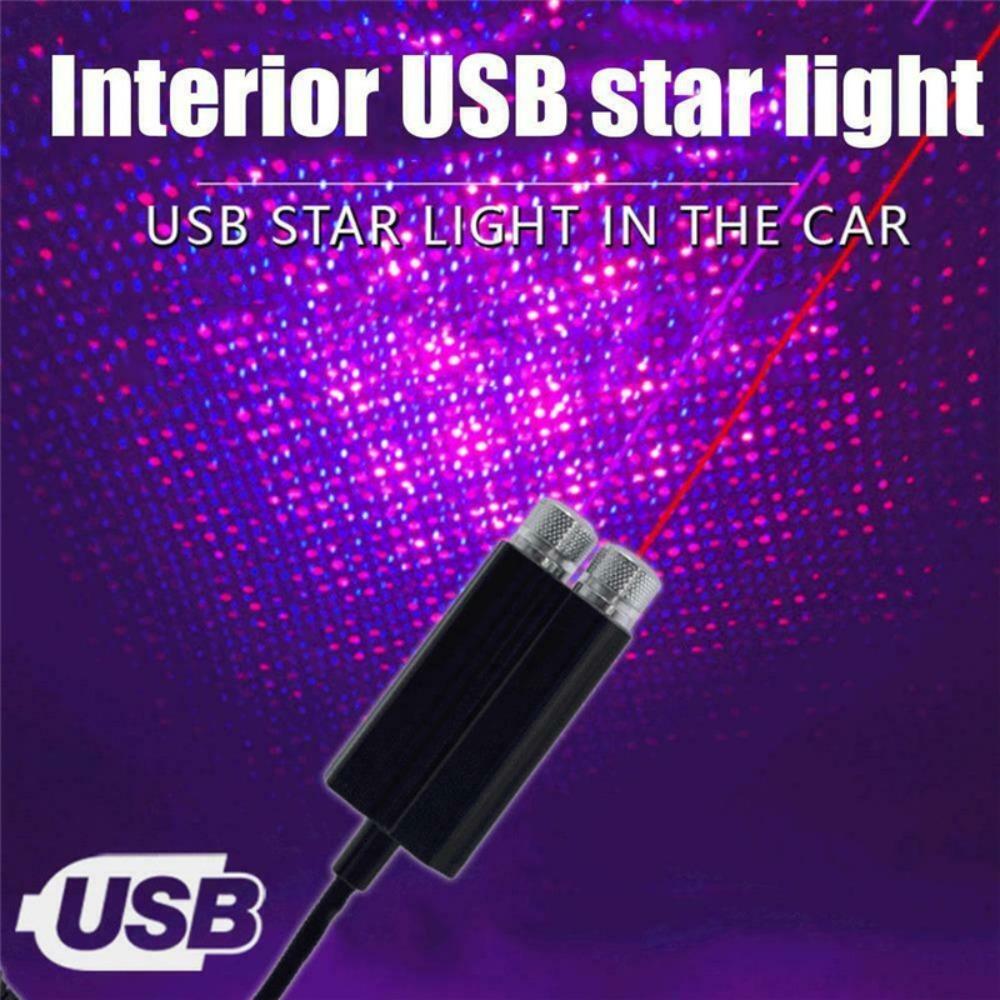 Interior Decoration USB Car Roof Star Night Light Romantic Red and Purple LED Lights Double Light Starry Sky Lights