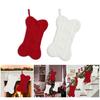 Soft Knitted Christmas Stocking Creative Bone Shaped Sock Ornament Stylish Holiday Decoration for Wall or Tree Display
