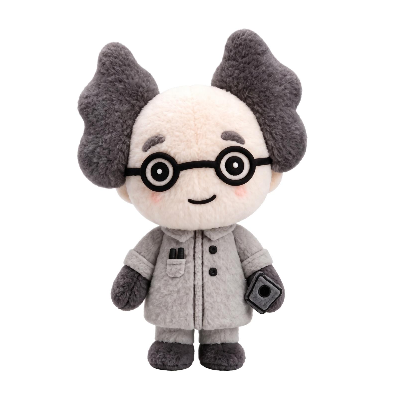

Plush Toy Stuffed Figure Soft Doll with Unique Hair Design and Removable Coat for Home Office Decoration Gift One Size