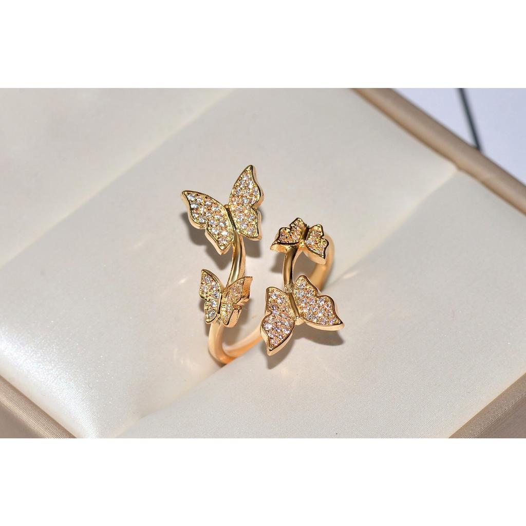 Fashion Retro Bow Ring Color Treasure Ring Inlaid Zircon Jewelry