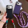 Candy Silicone with Colored Crossbody Lanyard Phone Case for iPhone Air 17 16 15 14 13 12 11 Pro Max Plus 16e Strap Protect Case