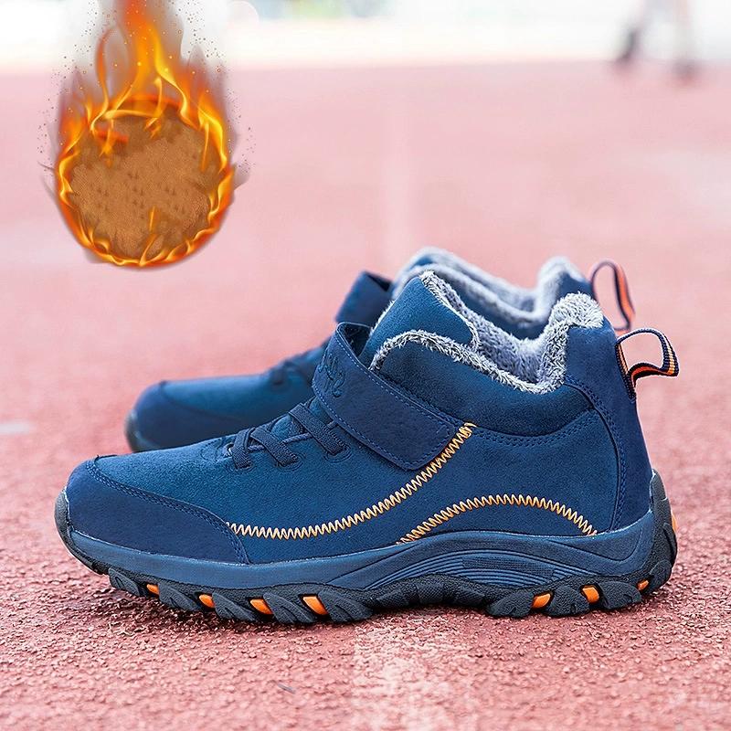 Waterproof Autumn Winter Men Boots Suede Warm Snow Women Boots Men Work Casual Shoes High Top High-top Non-slip Ankle Boots