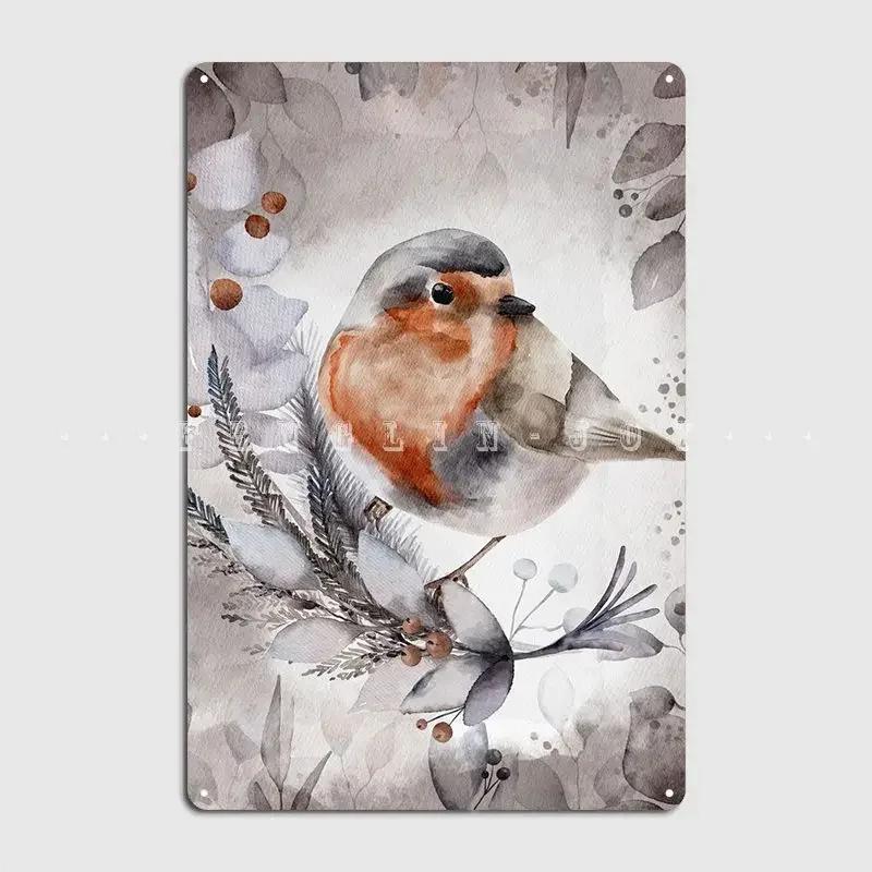 Robin Bird Poster Metal Plaque Club Bar Plaques Cinema Living Room Retro Tin Sign Poster