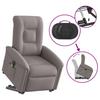 Electric Massage Recliner with Rising Function Taupe Fabric