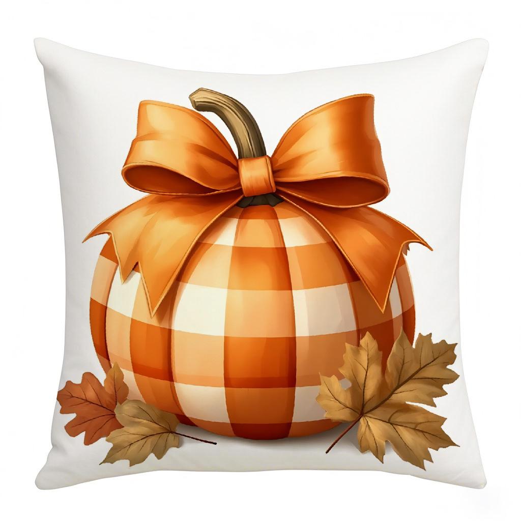 Thanksgiving Warm Colors Warm Atmosphere Harvest Pumpkin Series Pillow Print Living Room Decorative Cushion Cover