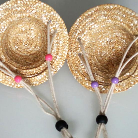 Cappello per Animali Traspirante di Paglia Estivo Animale Domestico Creativo Fatto a Mano Cappellino da Sole per Esterno