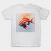 Men Black Print T-shirt Oscar Fish No-Cut Transfer Paper Print Cotton Tshirt