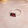 Red Garnet Minimalist Statement Ring, 925 Sterling Silver Jewelry, Handcrafted Gold Fill Ring for Women