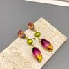 Original Japanese & Korean Iridescent Water Drop Crystal Glass Freshwater Pearl Tassel Earrings - Niche Design Ear Jewelry.