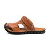 Sommer Herren Atmungsaktive Sandalen Lässige Leder Hausschuhe für Herren Bequeme Strandschuhe Slip-On Bequeme Gummisohle Schuhe