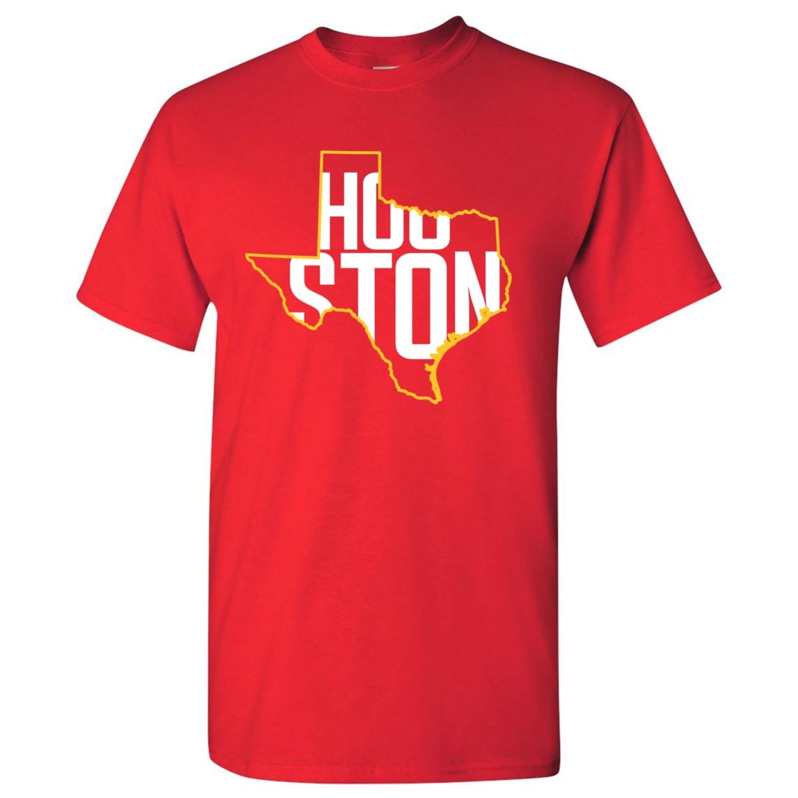 Houston Basketball State Outline Unisex T-Shirt - Red L