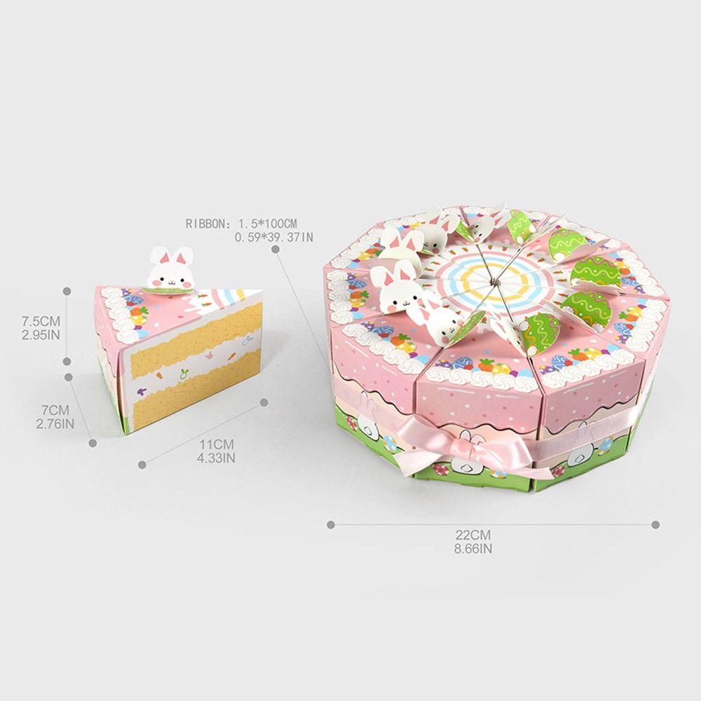 10PCS Creative Cartoon Rabbit Gift Box Triangular Easter Egg Cake Shaped Box Mutlicolor Cookies Snack Sugar Packing Box Easter