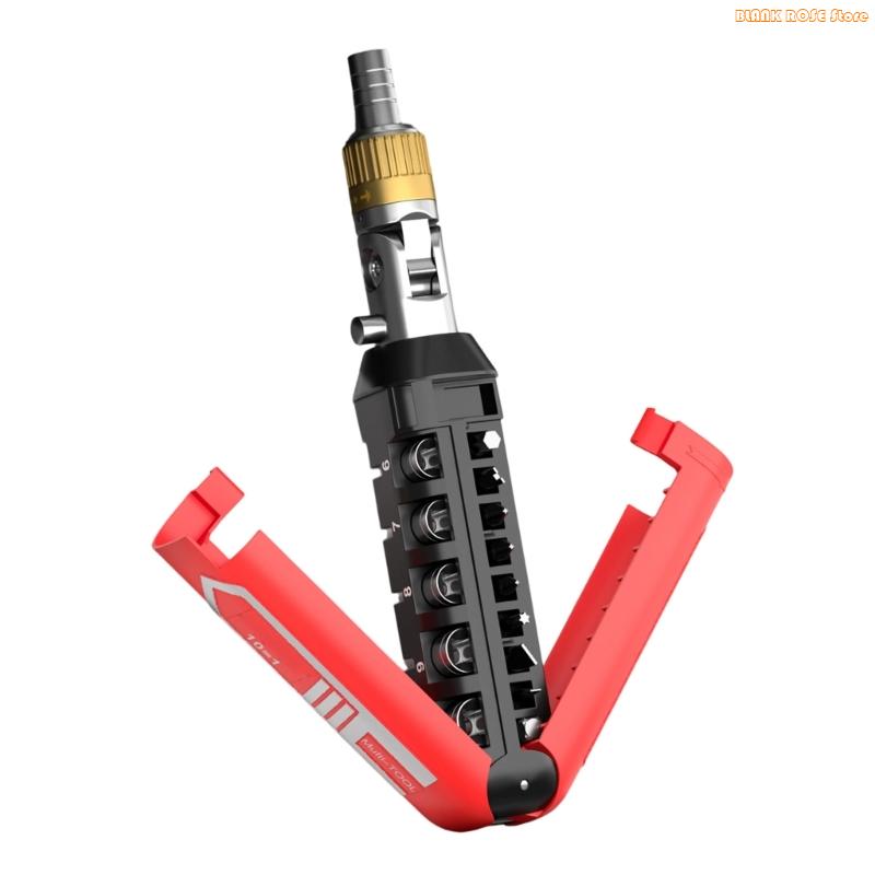 K1AE Two Way Ratcheting Screwdriver Set, Screwdriver Tool Set with Socket & Bit, Household Repair Tool