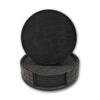 Crocodile Pattern Round PU Leather Coaster Set - Heat Resistant Table Mats
