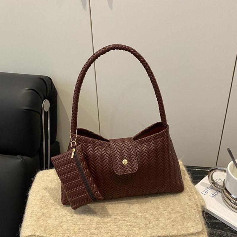 Yogodlns Herbst/Winter Neues Strickmuster Handtasche Retro Eimer Unterarm Hobo Tasche Damen Einzelne Schultertasche