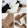 Aaronlive Knit Winter Half Long Cold Plus XL Men's Sweater, Turtleneck, Sleeve, Thick, Warm, Weather, Soft, Patchwork, Sizes, Casual, Spring, Autumn,