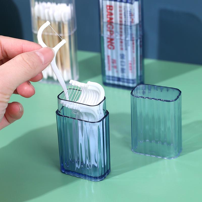 Transparent Mini Storage Box: Portable Cotton Swab and Toothpick Holder, Creative Organizer for Small Items.