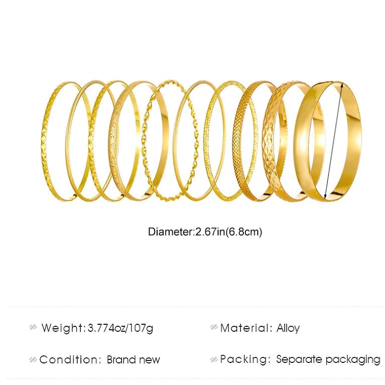 Geometric Ethnic Style Retro Wide Face Bracelet Set for Women Fashion Jewelry Minimalist Accessories Wholesale Party