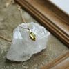 Waldstil Glücks-Olivgrüner Anhänger Halskette - S925 Silber mit 14K Goldbeschichtung