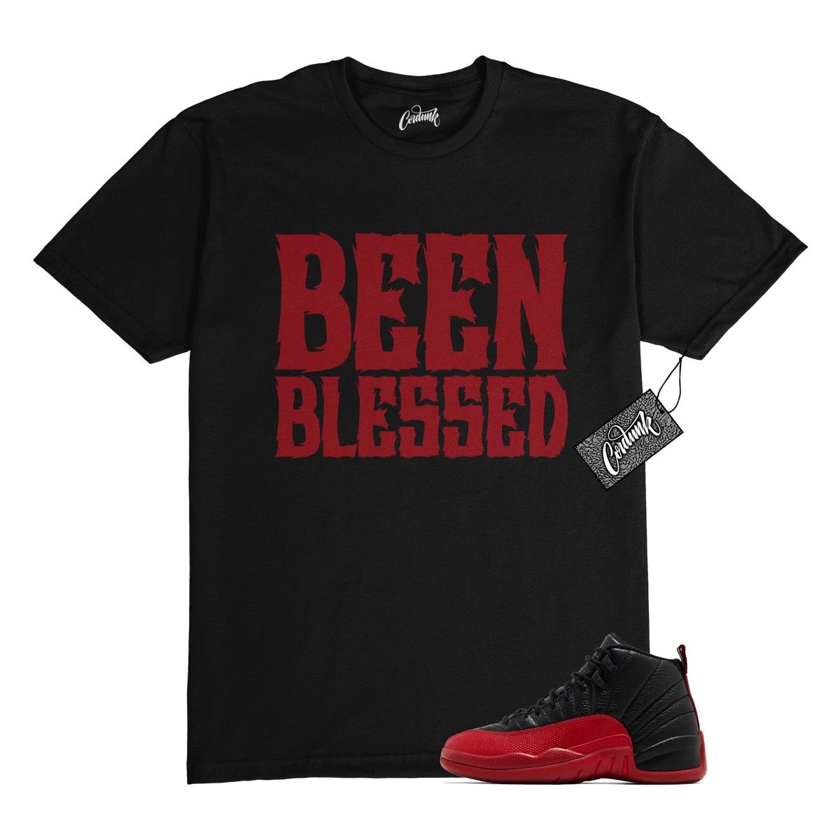 12 Flu Game 2025 Black Varsity Red T Shirt Match BB 150