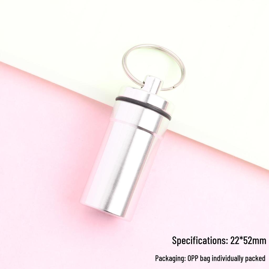 Portable Aluminum Pill Case with Keychain & Sealed Earplugs - Outdoor Survival Gear Pendant