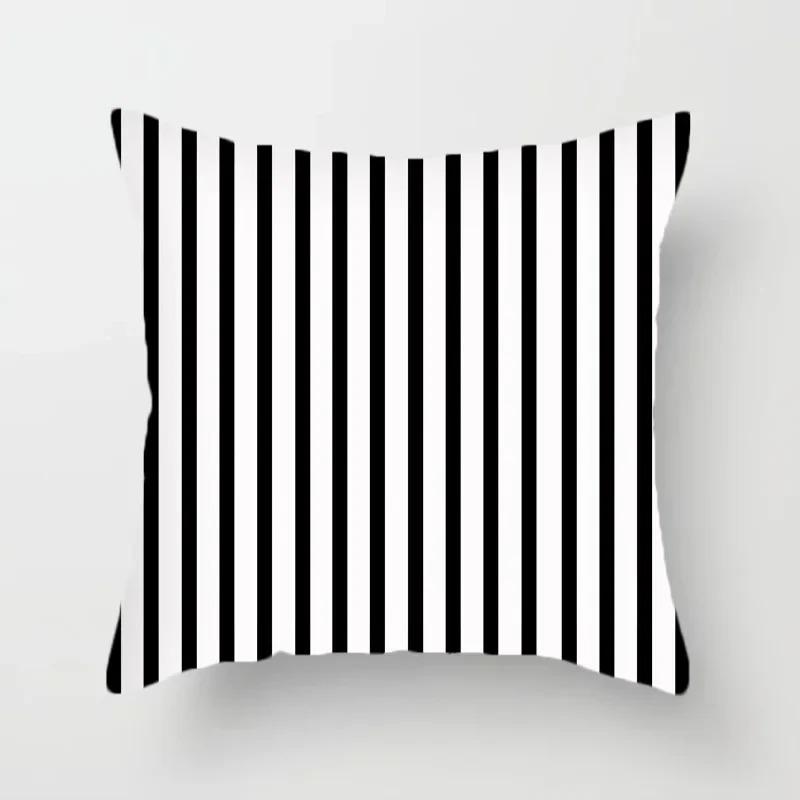 Black and white classic pillowcase polka dot stripes geometric pattern cushion simple modern style sofa decoration pillow