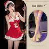 Velvet Christmas Lingerie Nightgown with Role Play Robe Set
