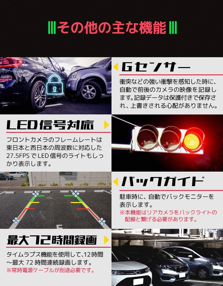 Dash Cam Latest 4K Large Screen Touchscreen with Full HD 32GB Card Digital Simultaneous Front and Rear Rear Continuous Parking Impact Japanese Car