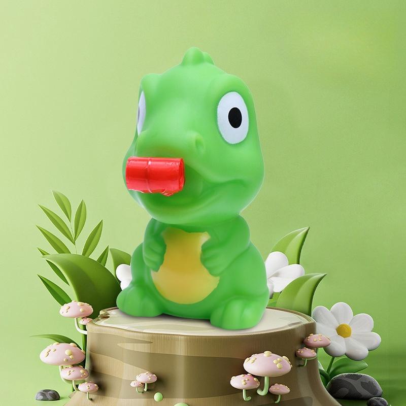 1pc Fun Frog And Dinosaur Retractable Tongue Relax Toy, Interactive Party Game, Green Cartoon Design with Red Tongue,mini toys