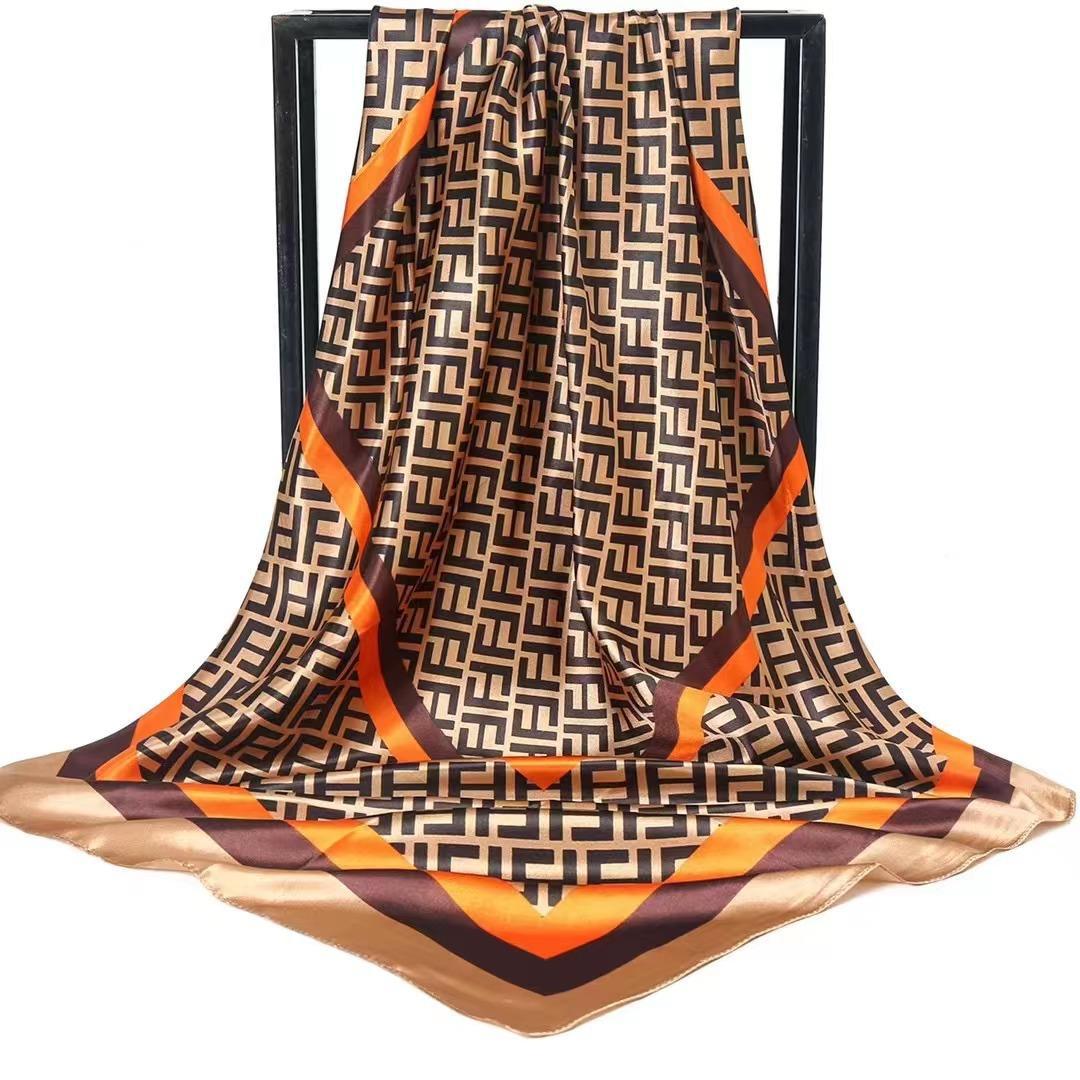 

90 квадратных шарфов атласный платок на голову имитация шелка модный шелковый шарф универсальный трендовый квадратный шарф для матери шарф satin 90 * 90