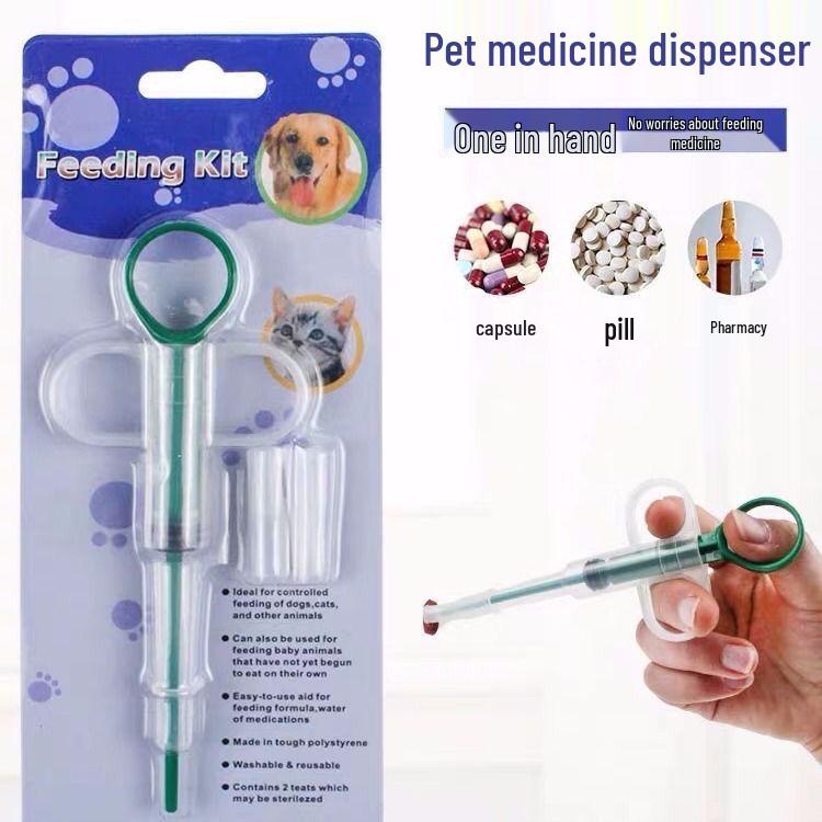 Pet Medicine & Liquid Feeder: Dual-Use Press-Type Syringe for Dogs & Cats (Dry/Wet)