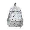 Star-Printed Backpack with Front Zipper Pocket and Tassel Details for School and Daily Use