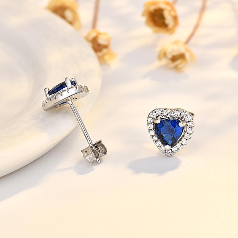 Twelve Constellations Heart-Shaped Stud Earrings with S925 Sterling Silver